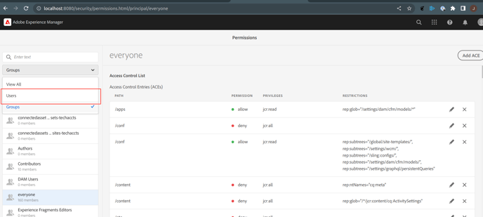 change dropdown users