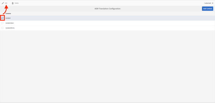 select content context