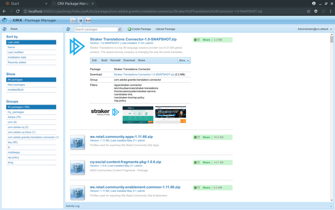upload package