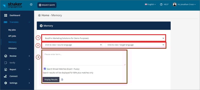 Memory Display results