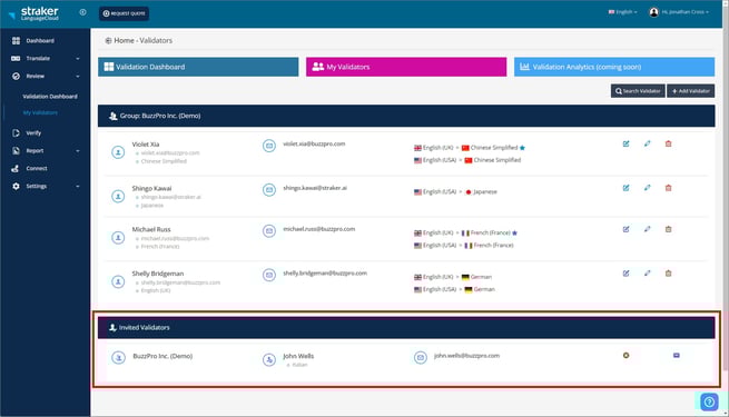 Pending validators