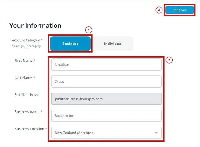 business category information