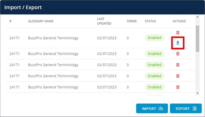 download to export
