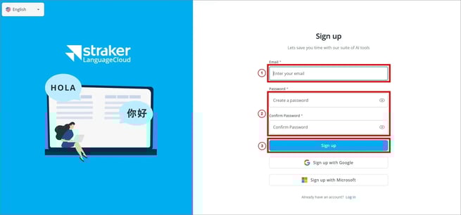 sign up language cloud