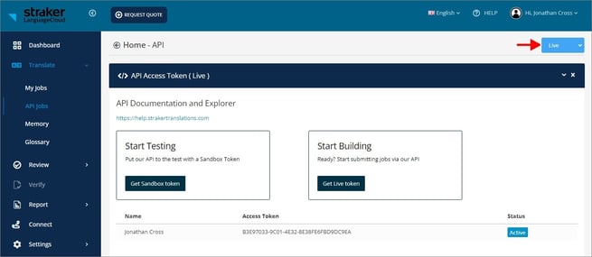 view live access token