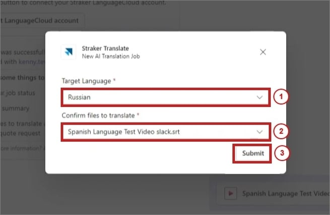 AI translation pop up window