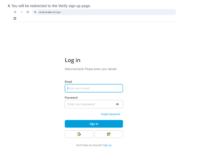 verify sign up page