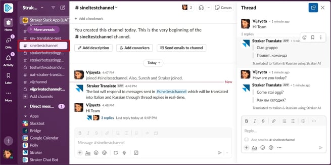 Slack Channel created