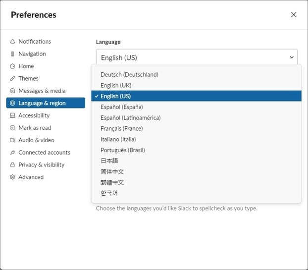 Translated message based on local