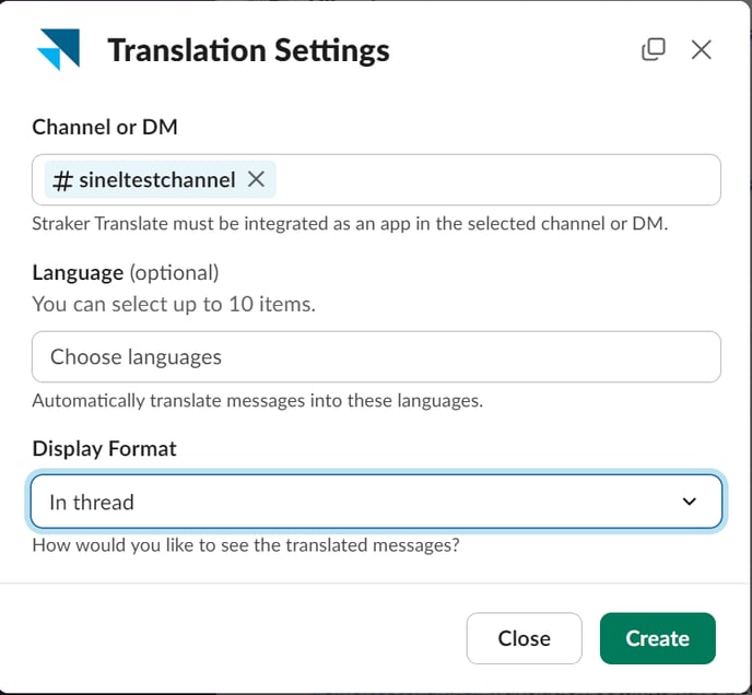 Translation Settings