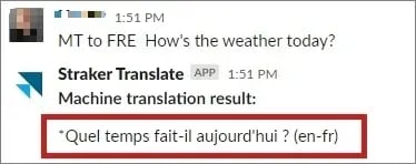 Translation result