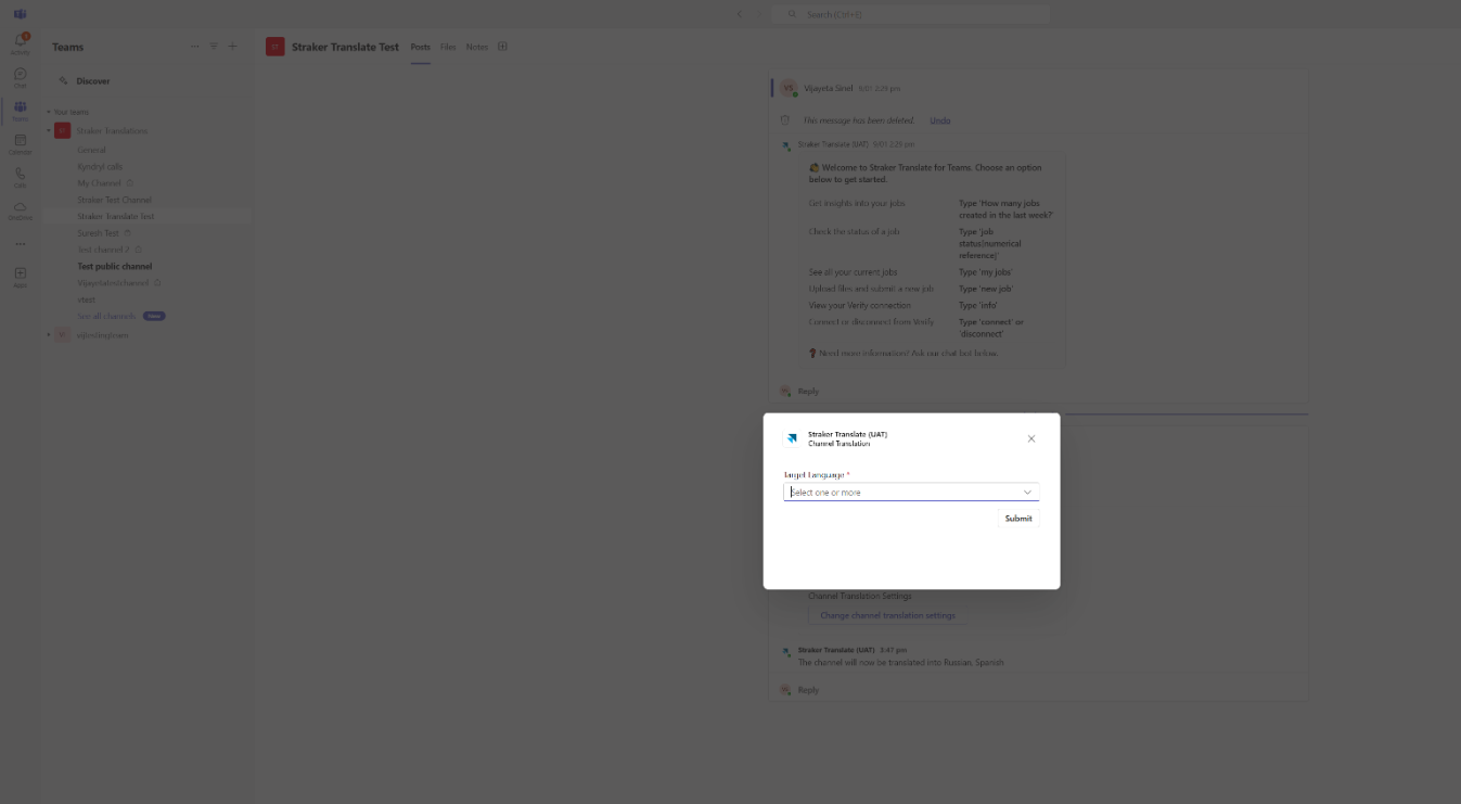 Change translation settings