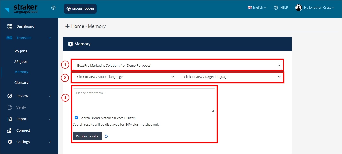 Memory Display results