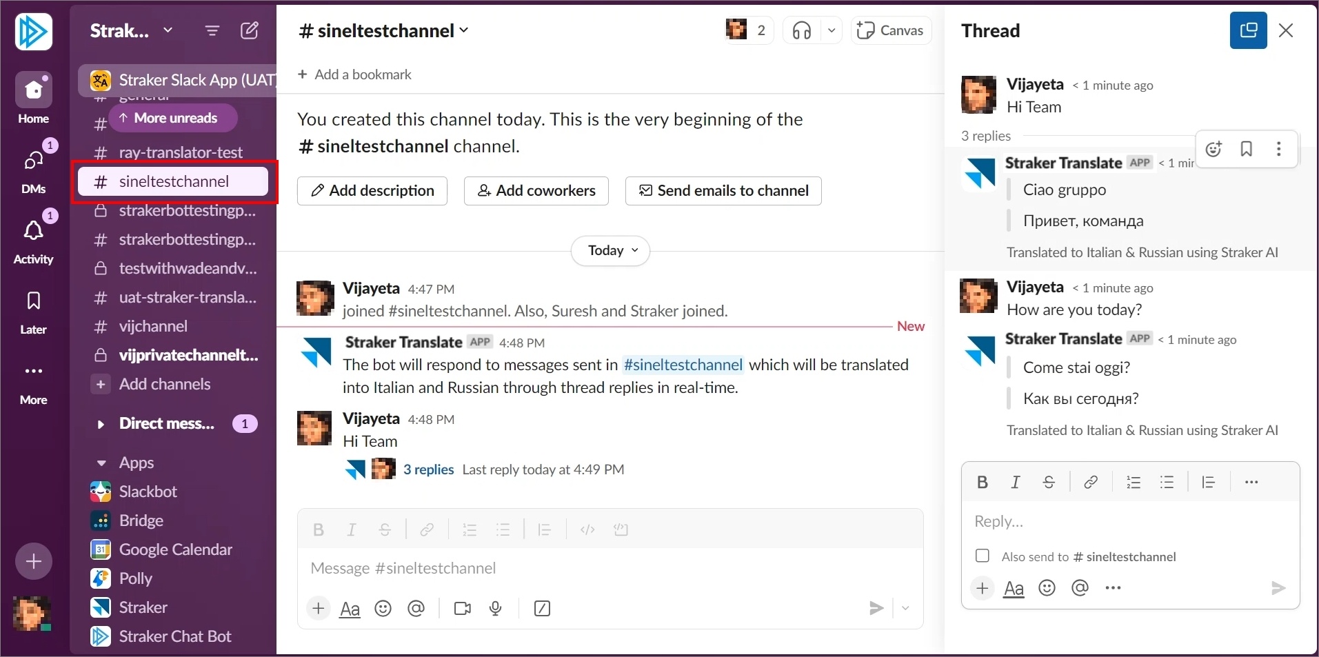 Slack Channel created