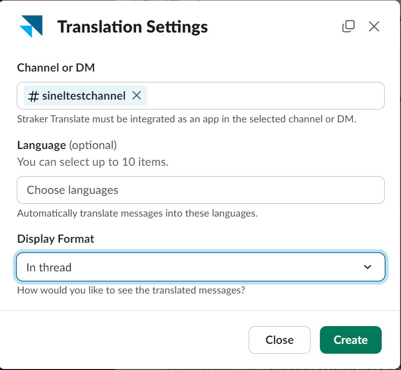 Translation Settings