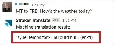 Translation result