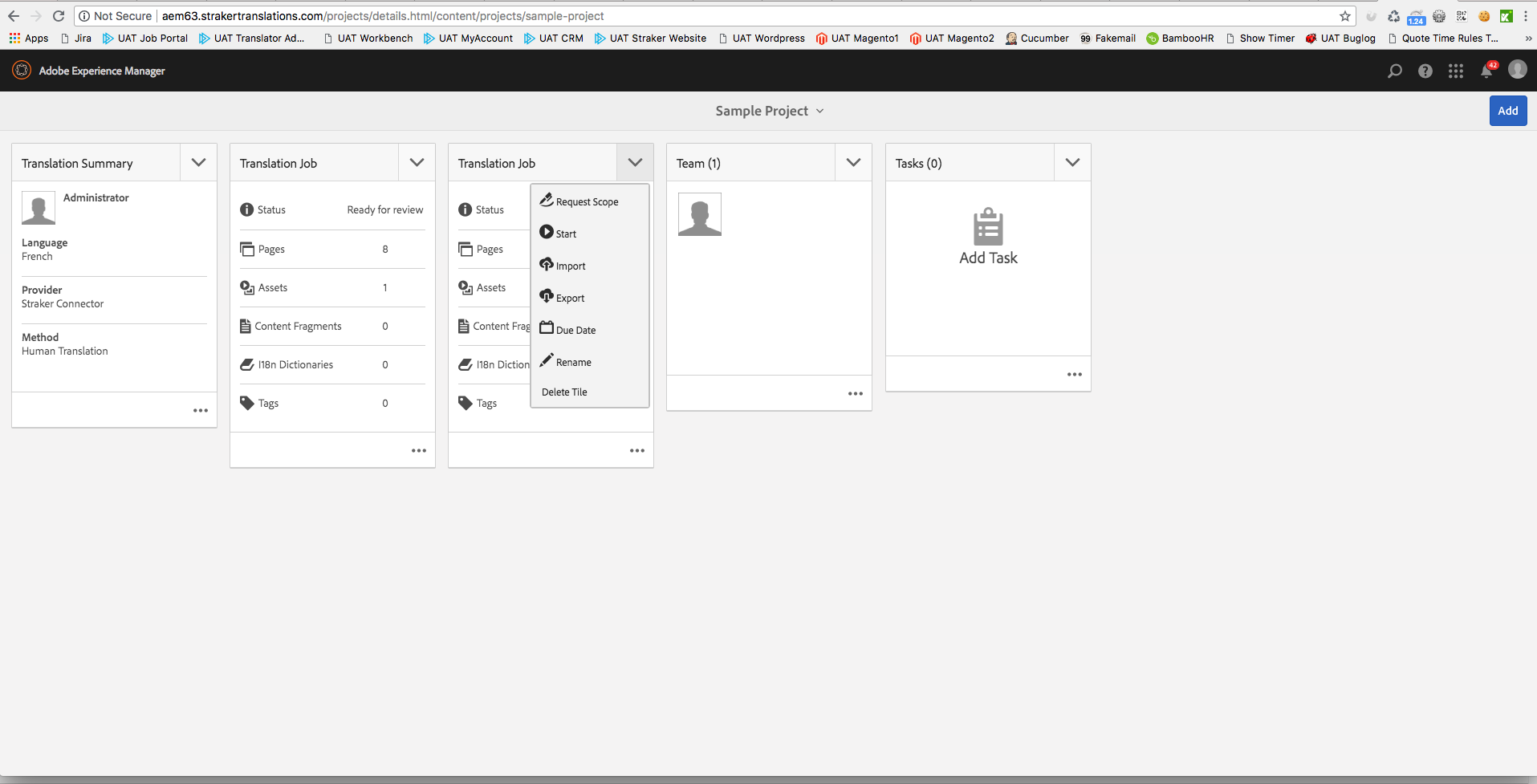 navigate to projects page