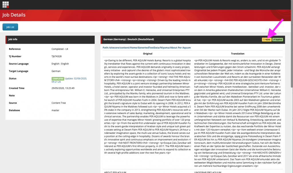 review translation