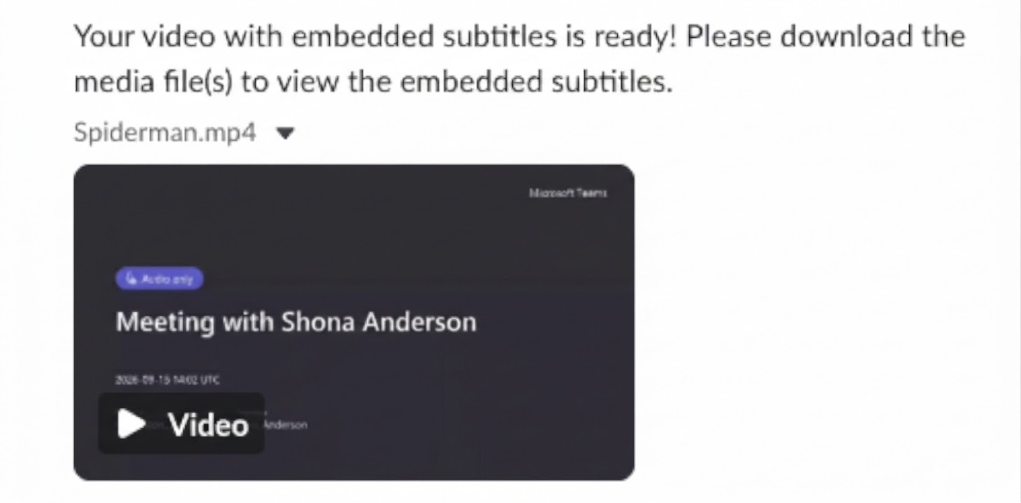 Downloaded translated files with embedded subtitles in Slack