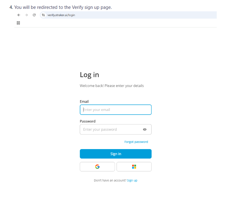 verify sign up page